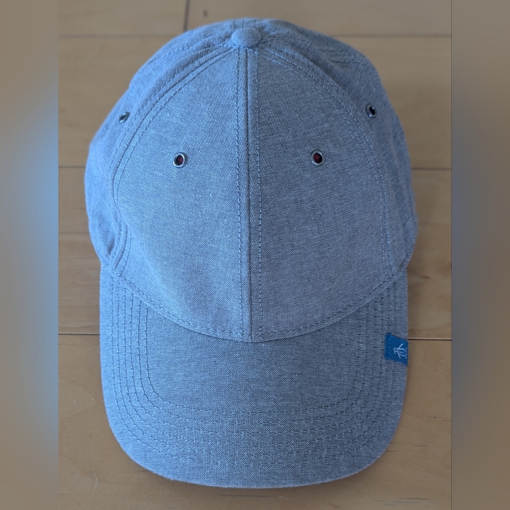 🧢 Original Penguin Gray Denim Baseball Cap – Adjustable Unisex Hat, 100% Cotton